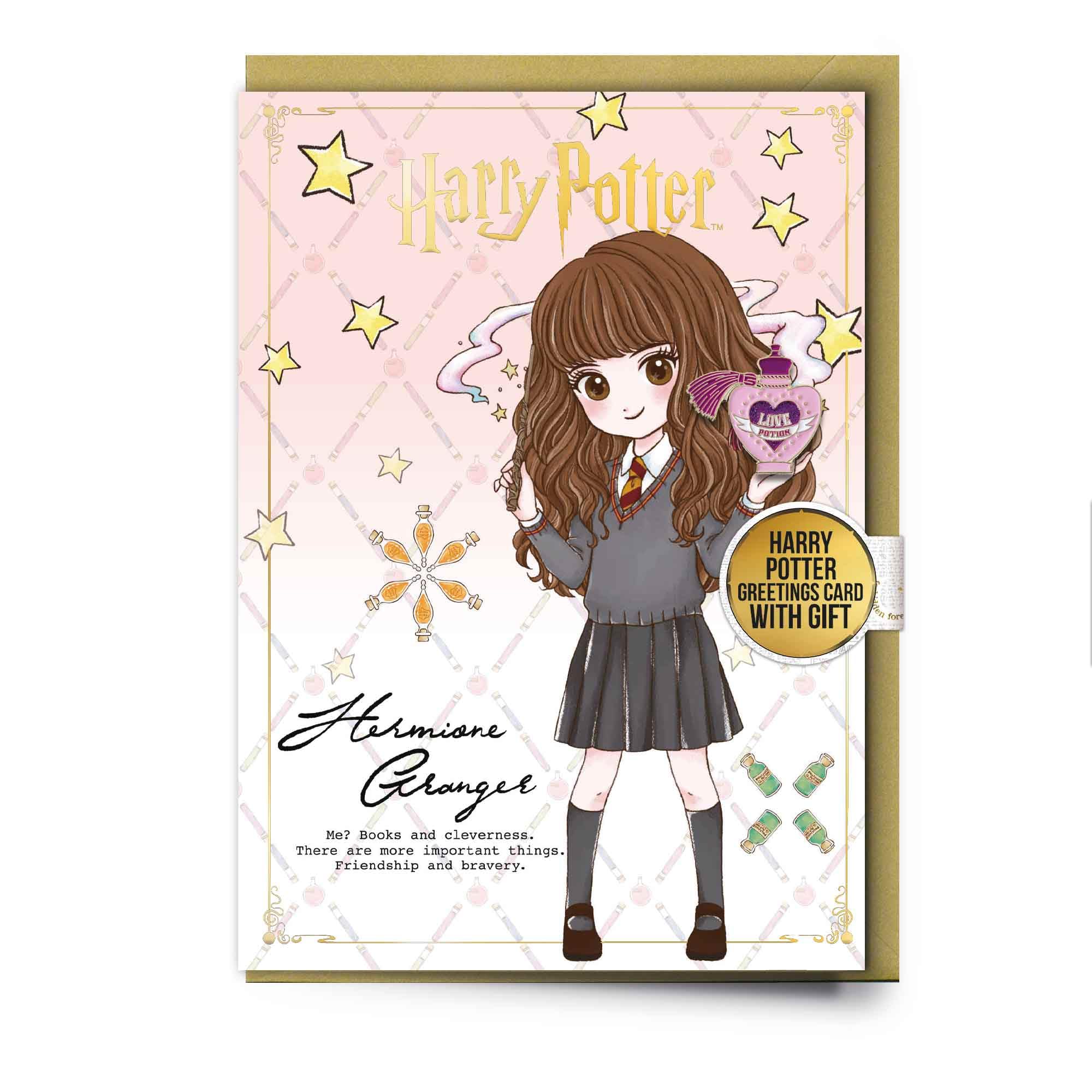 Harry Potter Hermione karakter tebrik kartı ile Pinbadge : Amazon