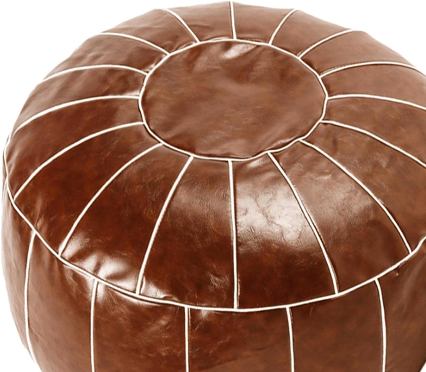 SDEPL Handmade Boho Moroccan Pouf Cover Unfilled Dark Brown