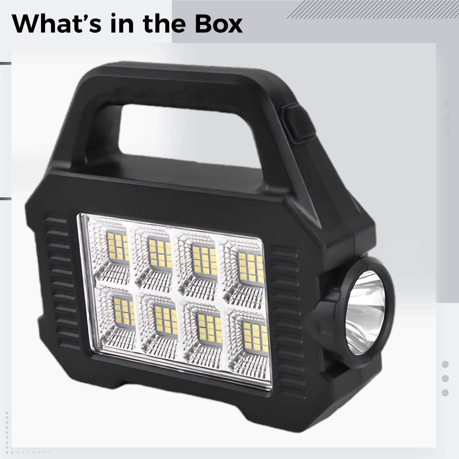Lanterne solaire rechargeable, lampe de poche LED portable, double source de lumière pour le camping, la construction et l'utilisation d'urgence