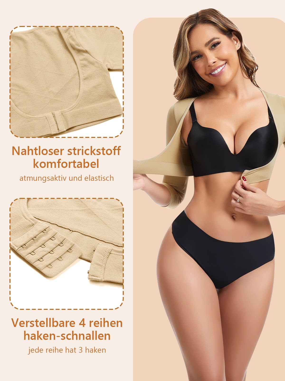 Joyshaper Mangas Comprimidas Del Brazo Femenino Blusa Tallada Con Mangas de Brazo El Cuerpo Superior Comprime Espalda Apoya Hombro