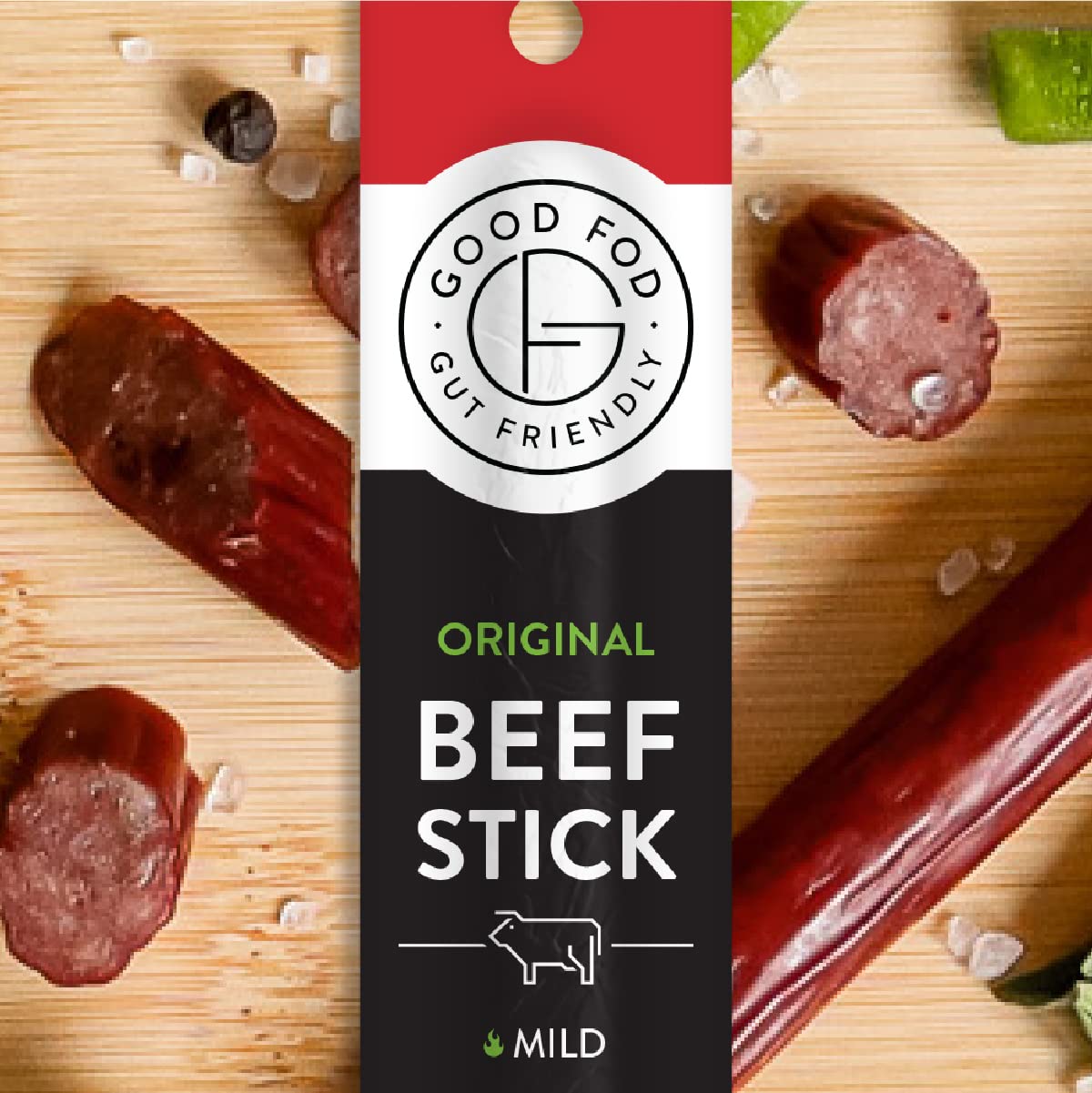 Good Fod Foods Original Meat Sticks – Low FODMAP Snacks for a Healthy Gut, Zero Sugar Jerky Sticks, Keto Friendly, Gluten-Free Beef Sticks 1 Ounce (12 Pack)