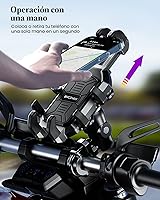 Vista 5 de BRCOVAN Soporte para teléfono de motocicleta con amortiguador de vibraciones, soporte anti-sismos para manillar de bicicleta, soporte para teléfono