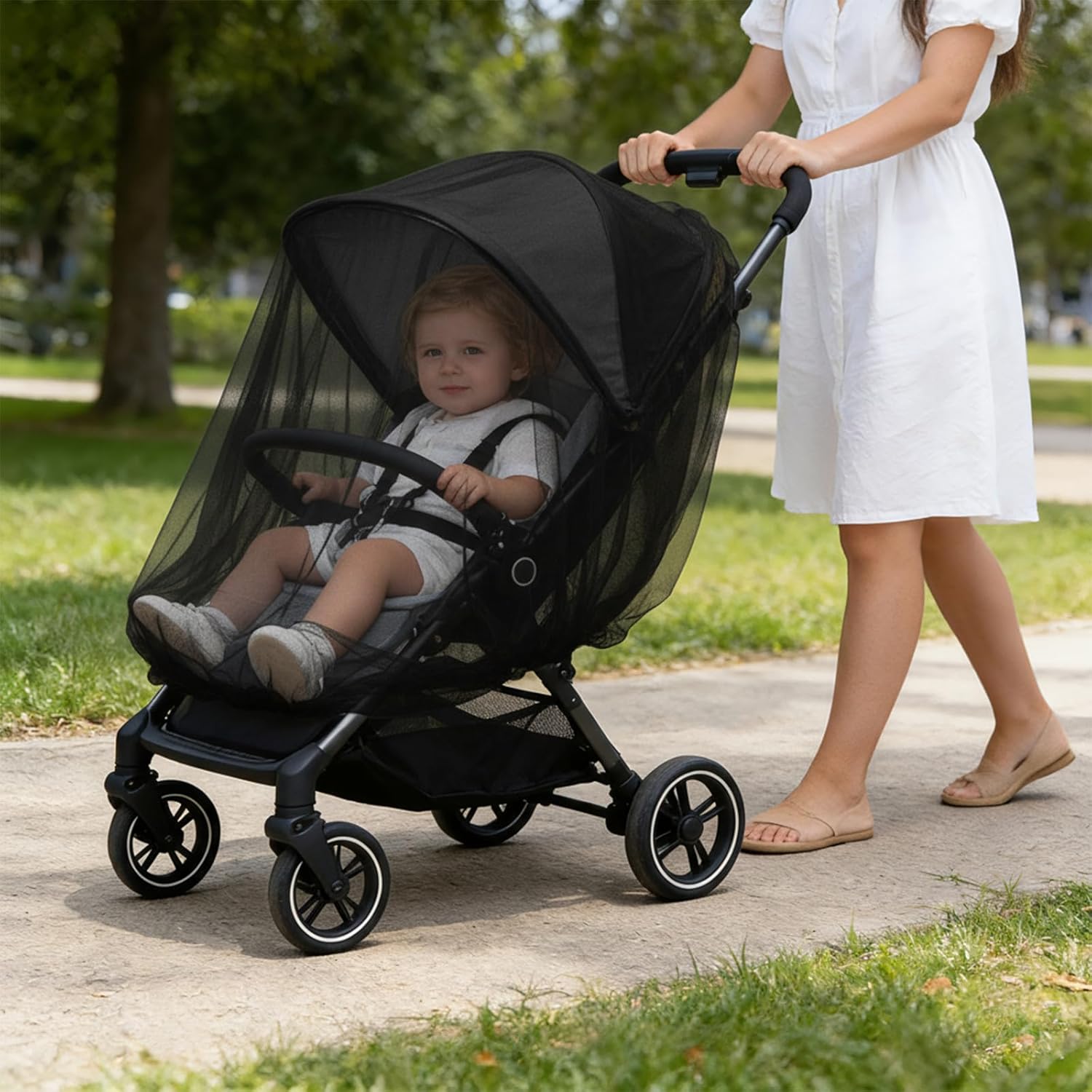 2 Pcs Baby Mosquito Net for Stroller, Baby Bug Net for Stroller Breathable and Portable Insect Netting for Travel Mini Crib Bassinet Cradle