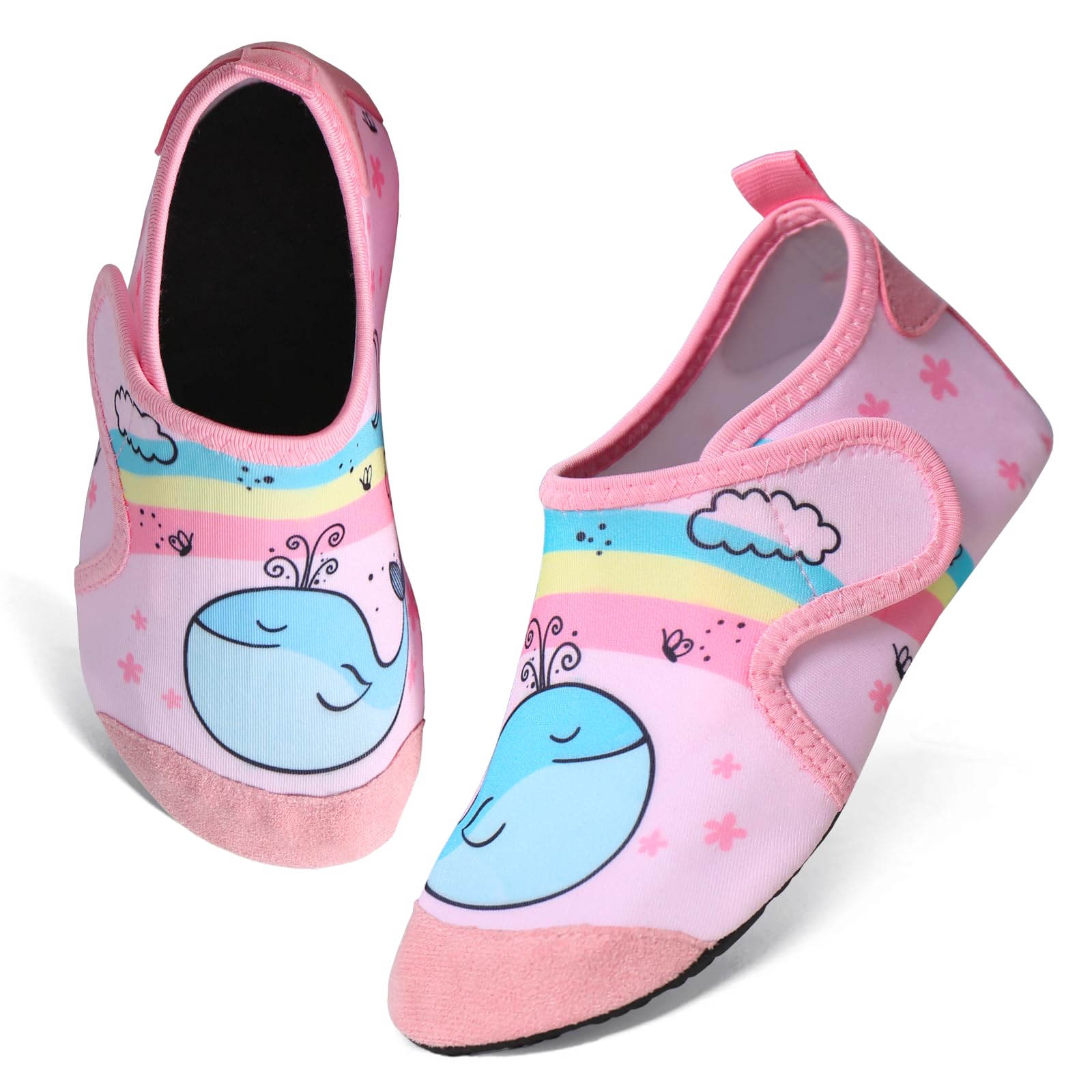 TMEOG Escarpines Niño Niña Zapatillas Agua Zapatos de Playa y Piscina Calcetines Natación de Antideslizante Calzado para el Agua Zapatos Descalzos para Niños 22-33EU