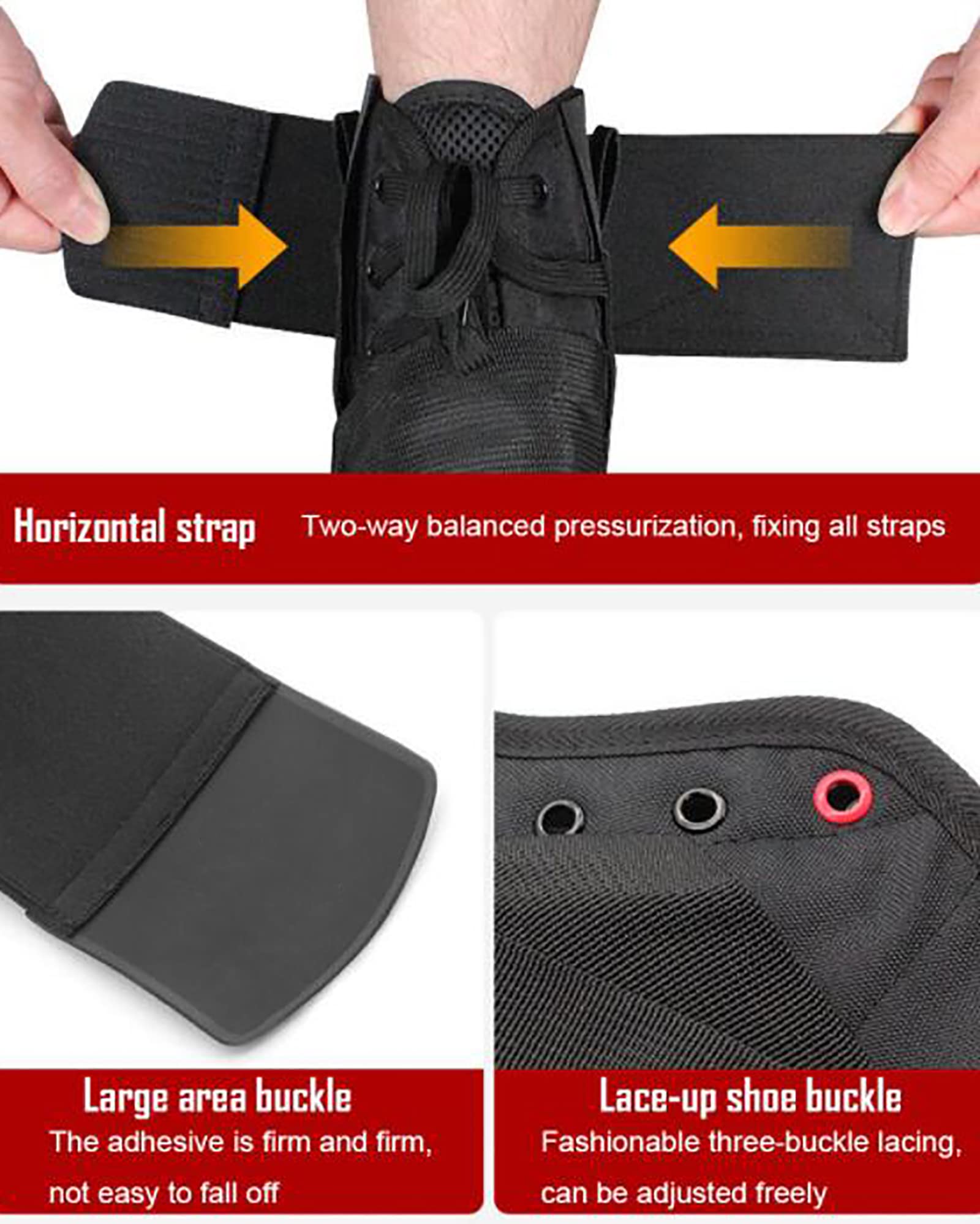 Tobillera con cordones, soporte ajustable para tobillo y pie, correas estabilizadoras, calcetines de compresión, manga para lesiones deportivas y protección contra esguinces, M (S)