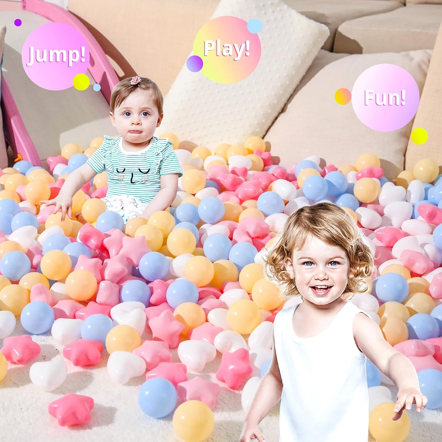 300 Count All Pit Balls Stars Hearts, 300 Pcs