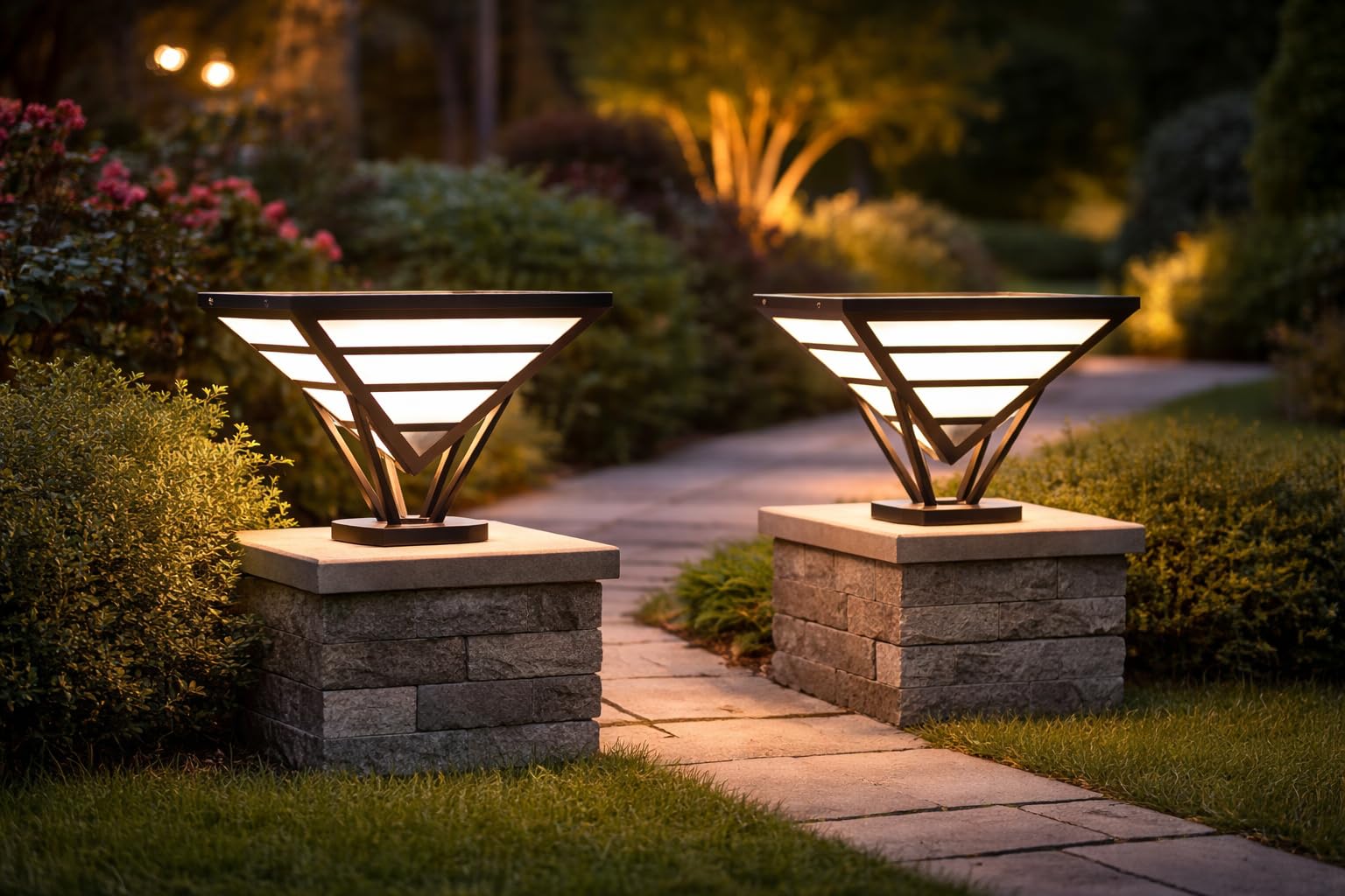 OJIT Modern Outdoor LED Gate Light | Inverted Pyramid Design | Waterproof Metal & Acrylic Lamp for Home Entrance, Garden & Pathway (GL -21, Pack of 2)-image-15