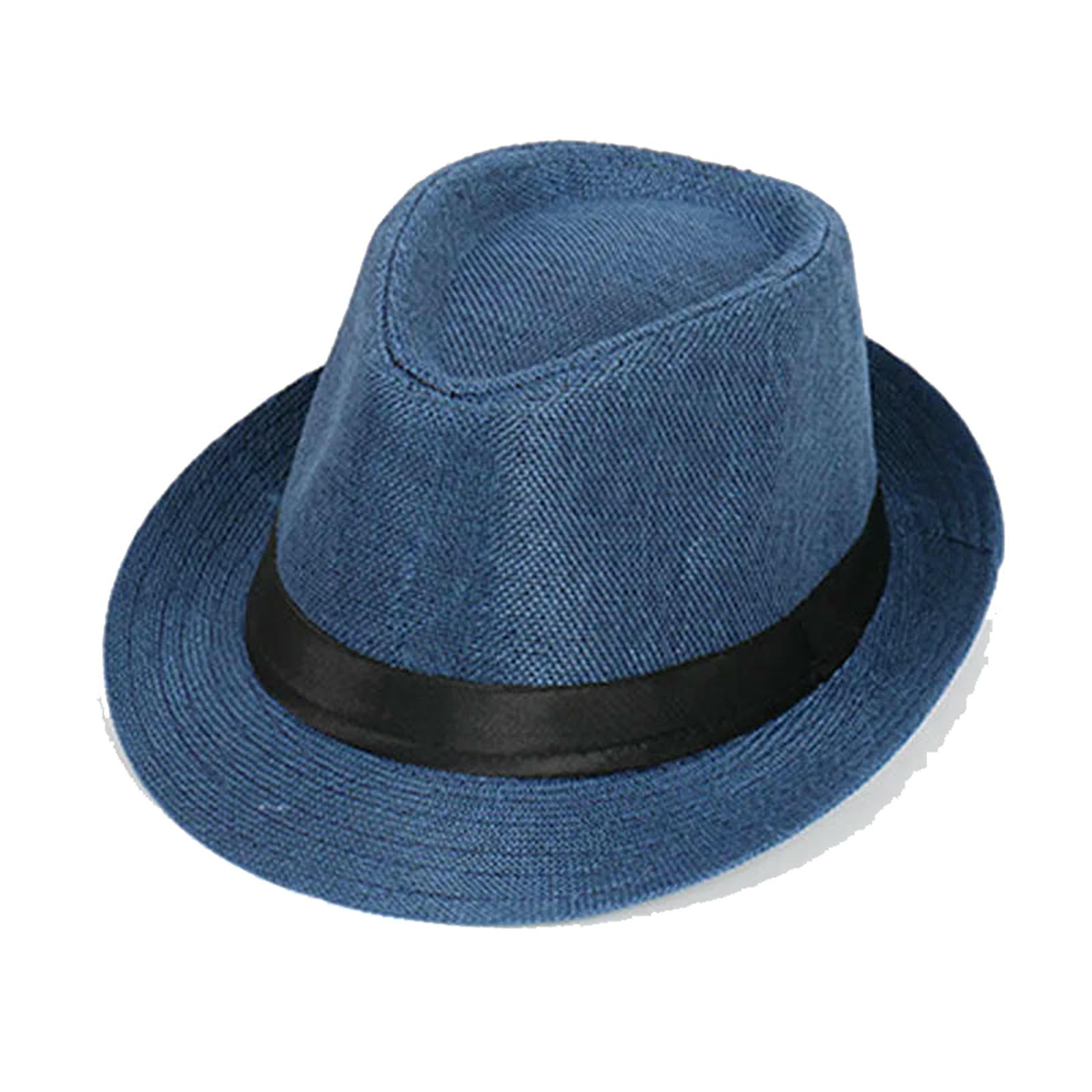 Cappello da Pescatore Berretto Confezione di Cappelli Fedora A Tesa Corta Estivi Pork Pie Hat Uomo Donna Festa Matrimonio Costume Classico-Blu-Confezione 24