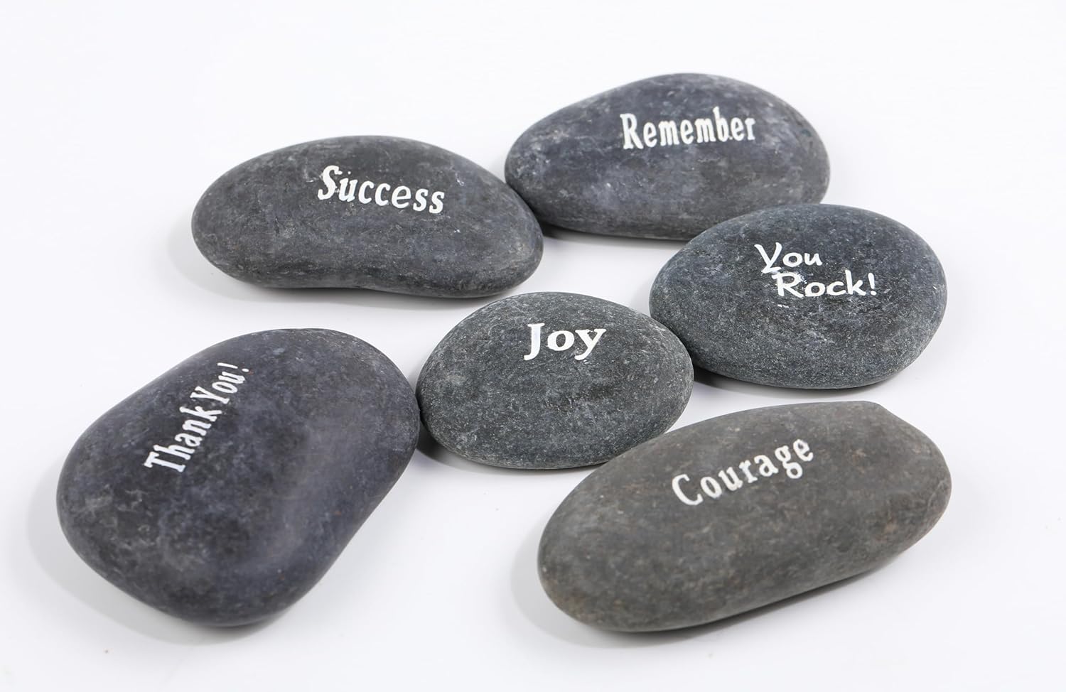 ROCKIMPACT 50PCS Engraved Rocks Different Words Inspirational Stones Bulk Faith Stones Gratitude Rocks Healing Prayer Religious Charms Encouragement Rocks, 1"-2" Each
