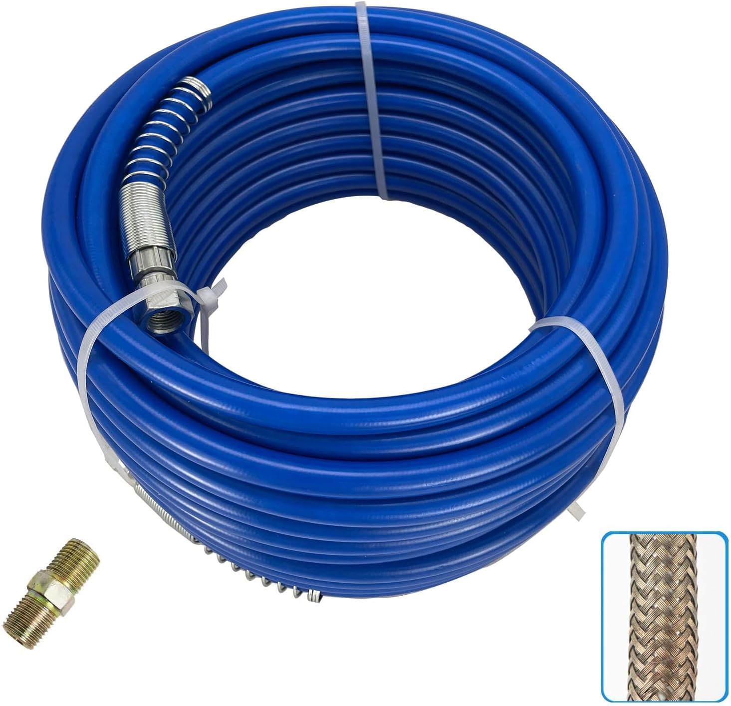 Airless Paint Spray Hose, Blue Color Sprayer Light Flexible Fiber Tube Painting Supplies & Tools Paint Application Tools Paint Sprayers (65 ft Hose)