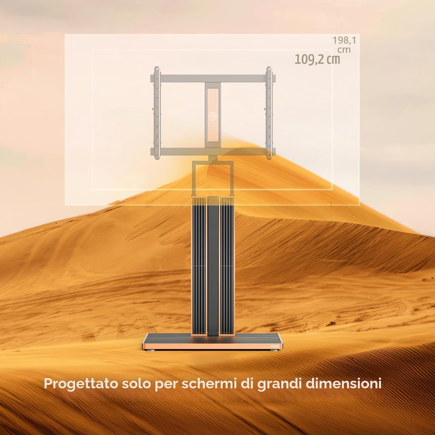 FITUEYES Supporto TV da Pavimento per TV da 43-78 Pollici Regolazione in Altezza Supporto TV da Terra Portata Massima 45 kg Serie Cantor