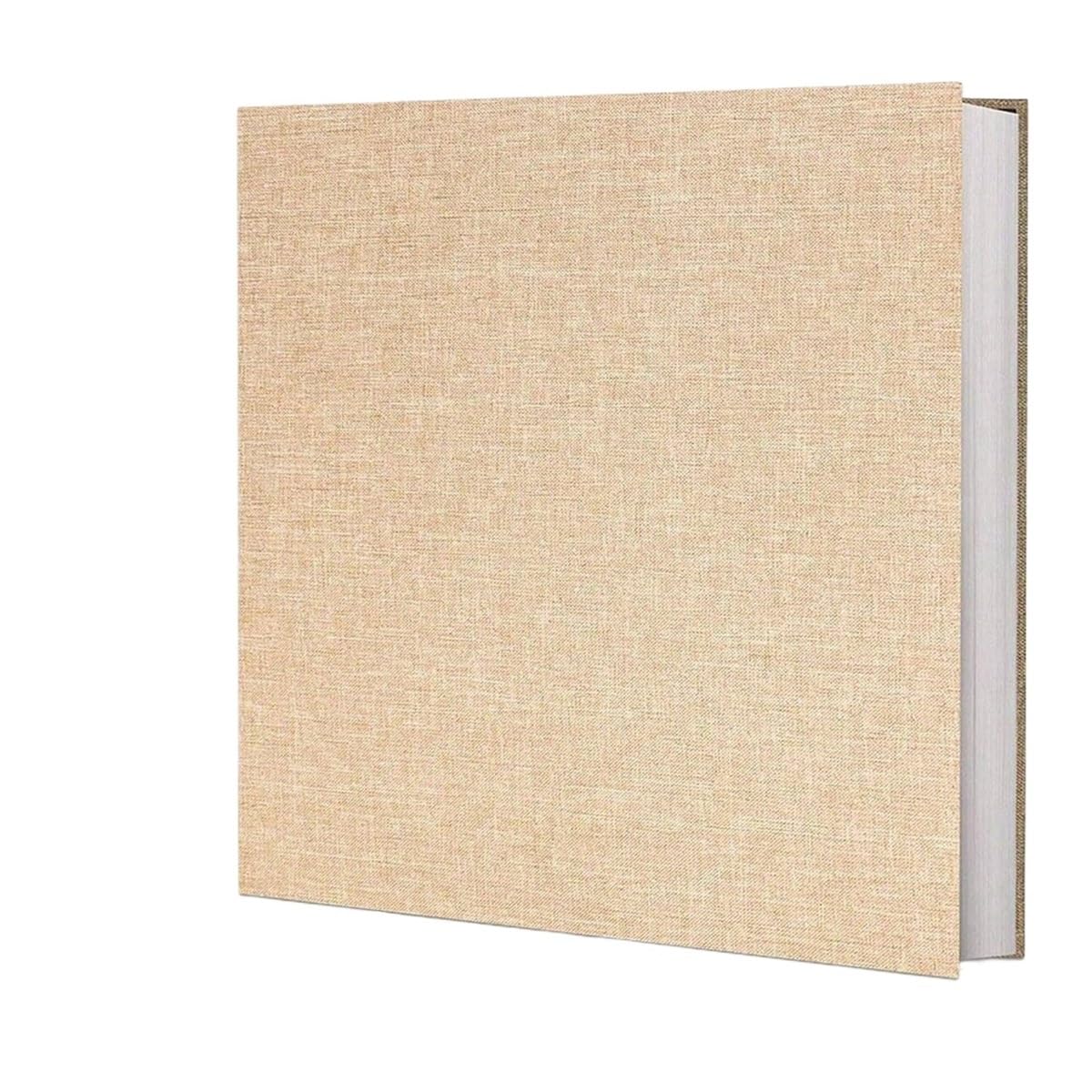 Photo Album Self Adhesive 11x10.6 Scrapbook 40 Pages Linen Cover DIY(Brown)