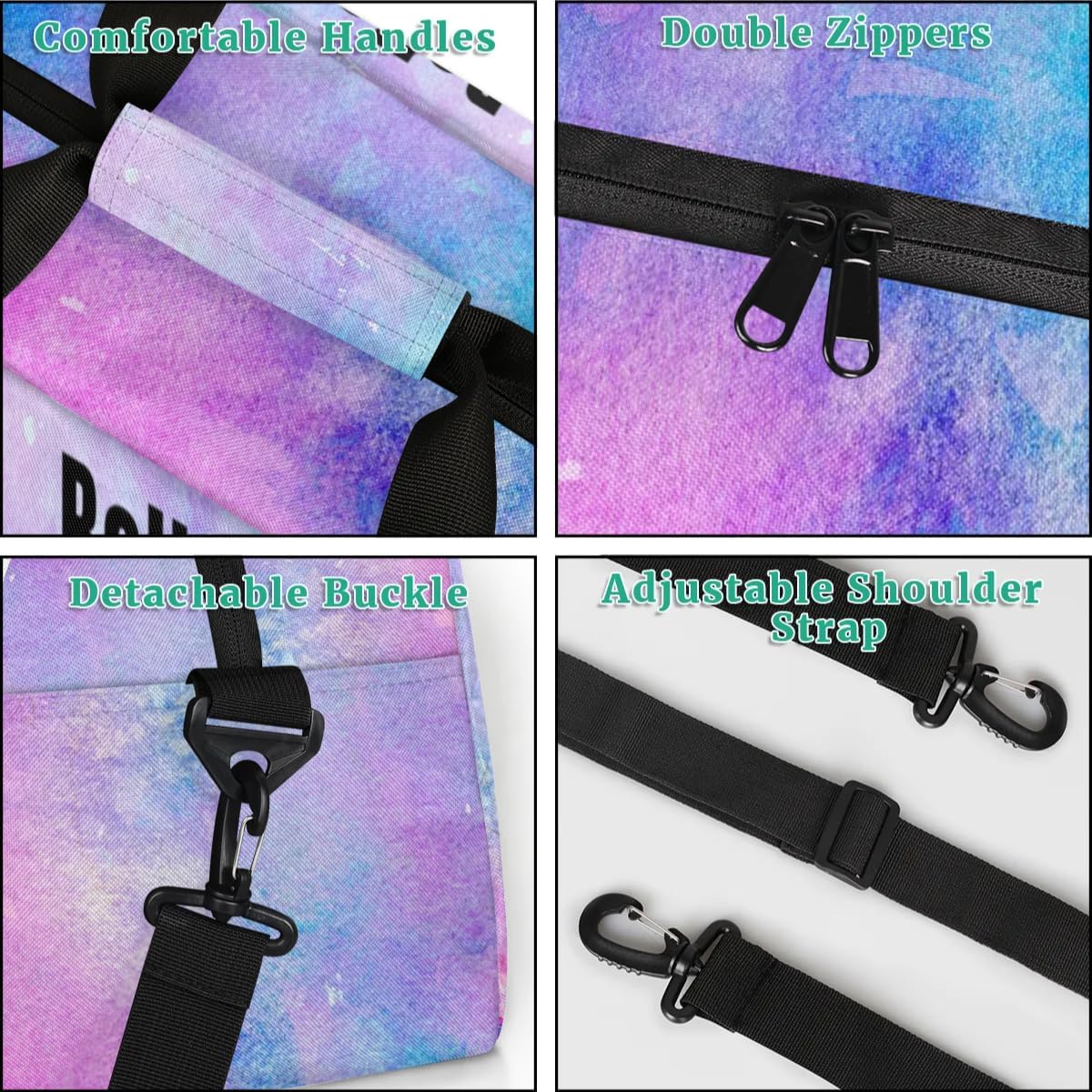 Personalized Dance Bag Gym Bag for Girl,Custom Sport Duffel Bag Weekender Bags Travel Duffel Bag Gymnastics (Multicolor 16), Option 28 - Image 4