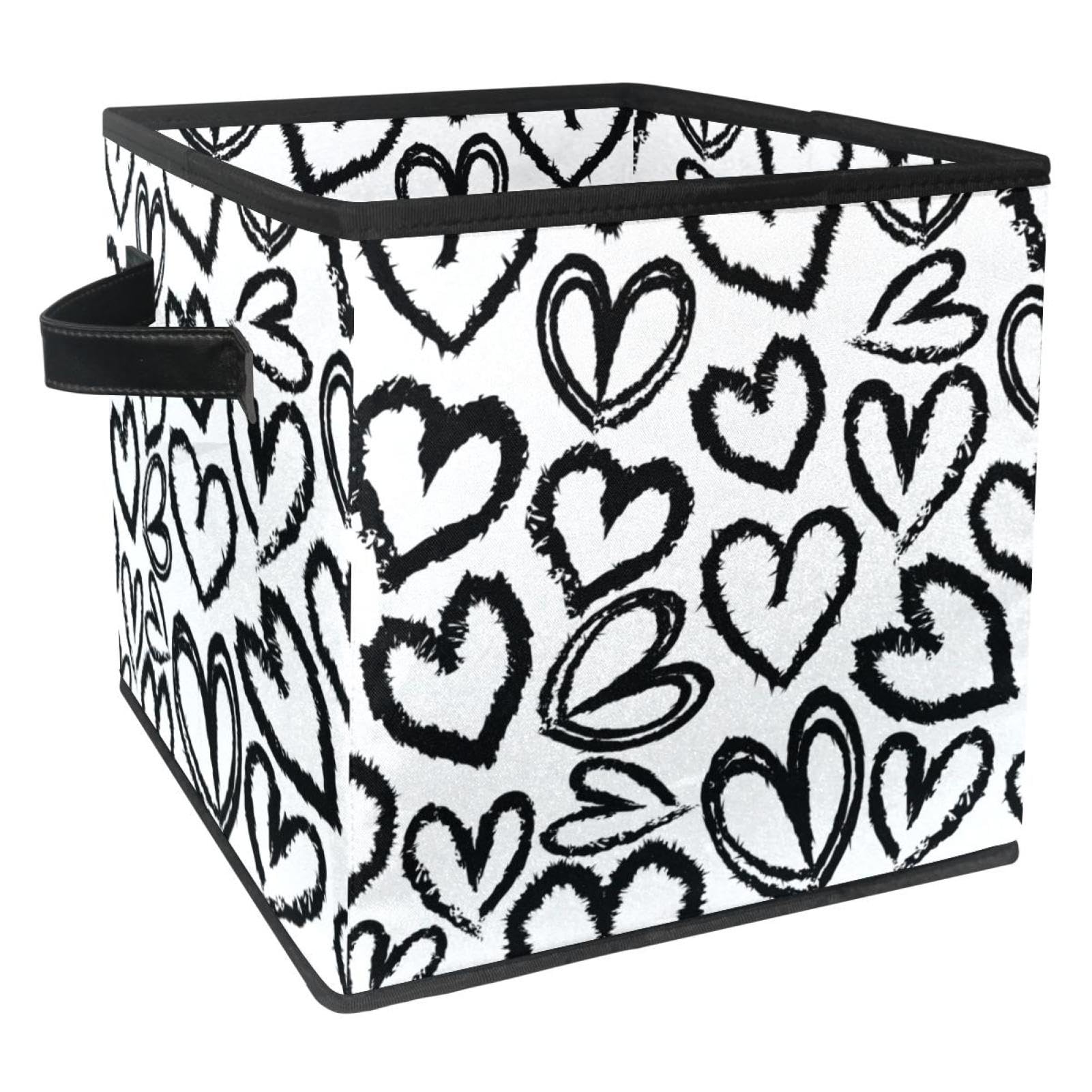 Boîte de rangement pliable motif cœurs pour placard de chambre