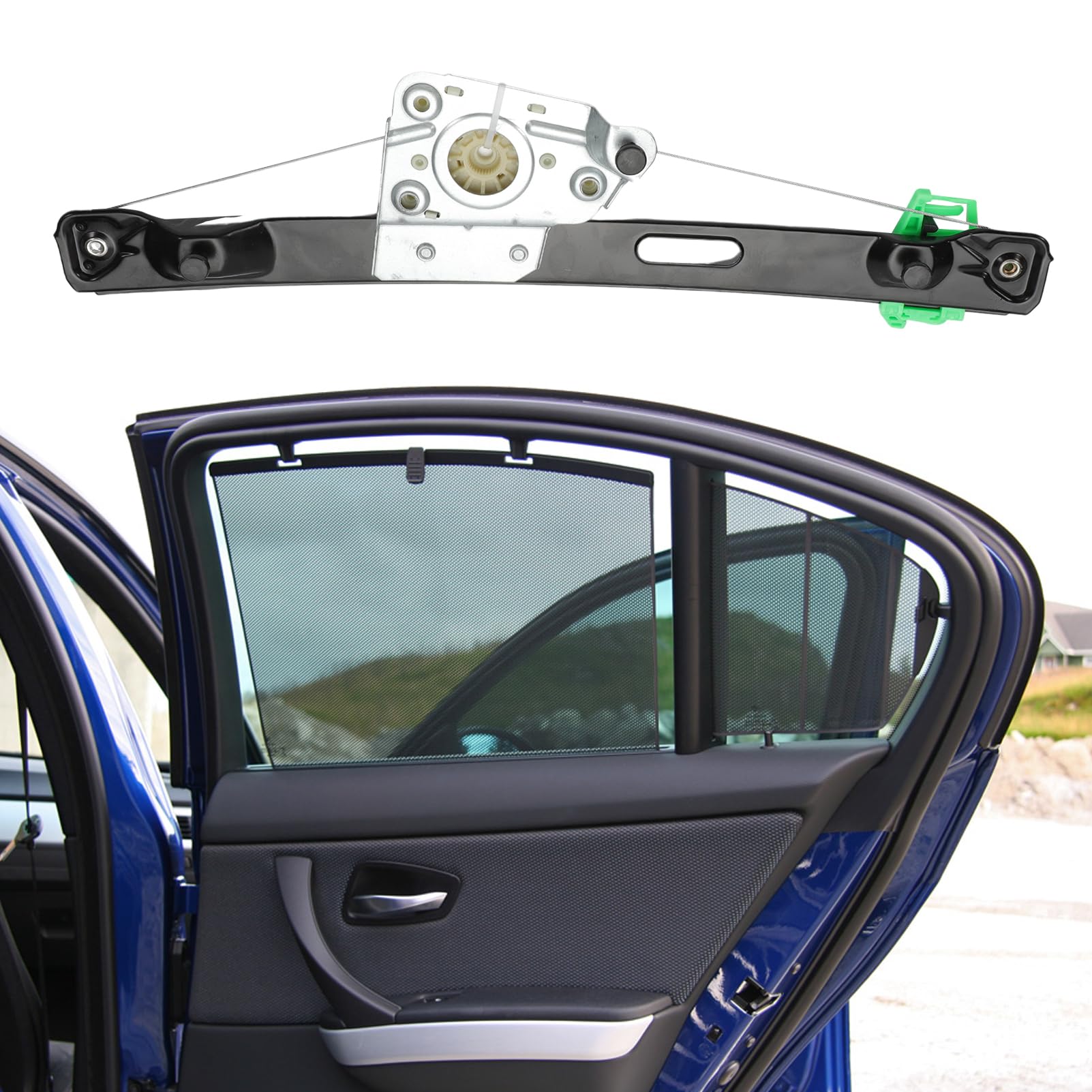 Elevalunas trasero derecho ventana lateral compatible con Serie 3 E90 E91 316 318 320 325 330 335 51357140590
