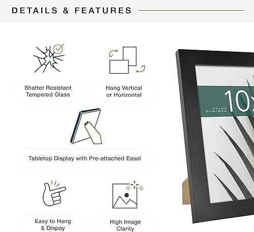 Vista 145 de MCS Studio Gallery Marco para póster de 16 x 24 pulgadas, imitación de veta de madera de color negro, colgar en horizontal o vertical, grande