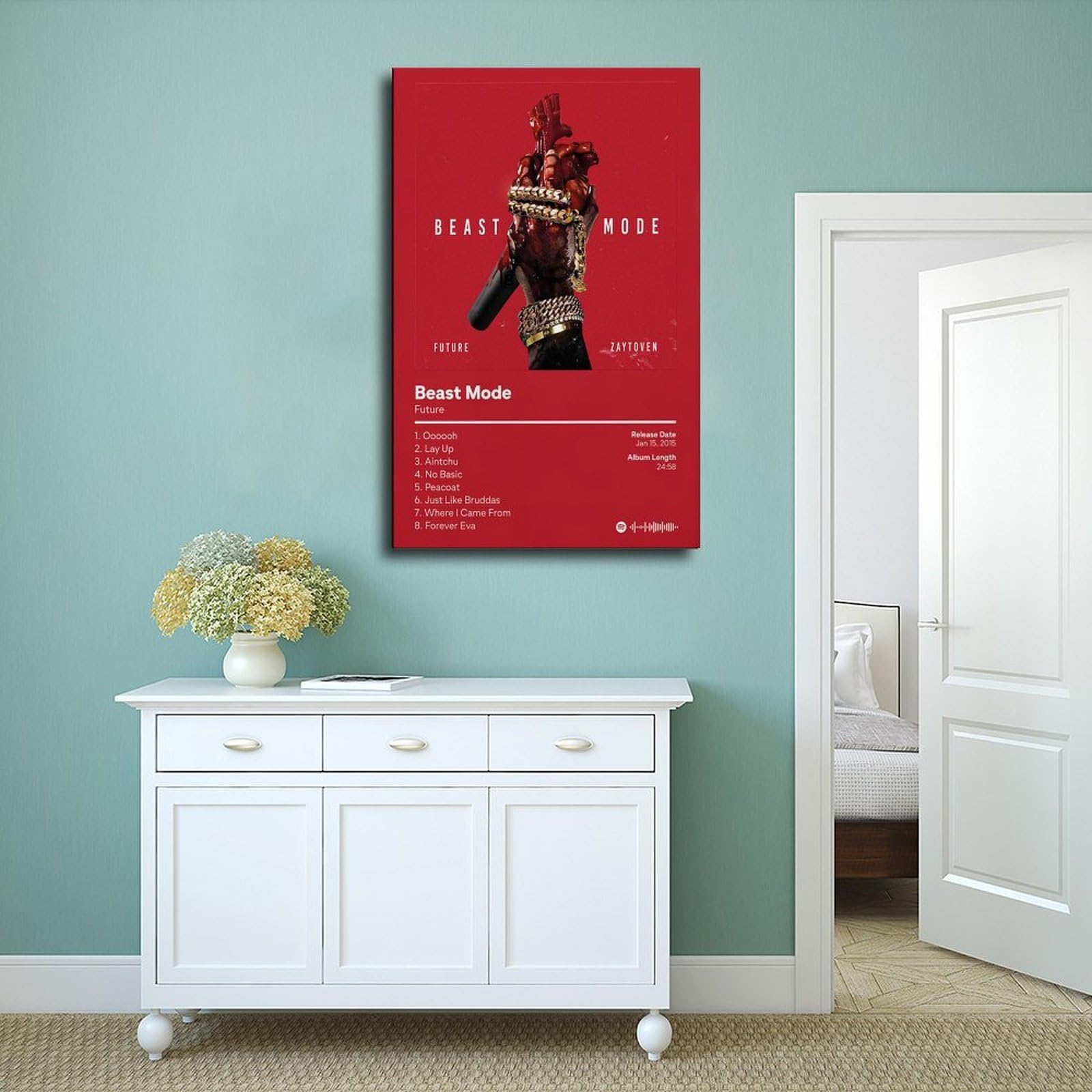 PUOGRD Future - Beast Mode - Poster dell'album Hip Hop - Poster personalizzato su tela per la decorazione della casa regalo