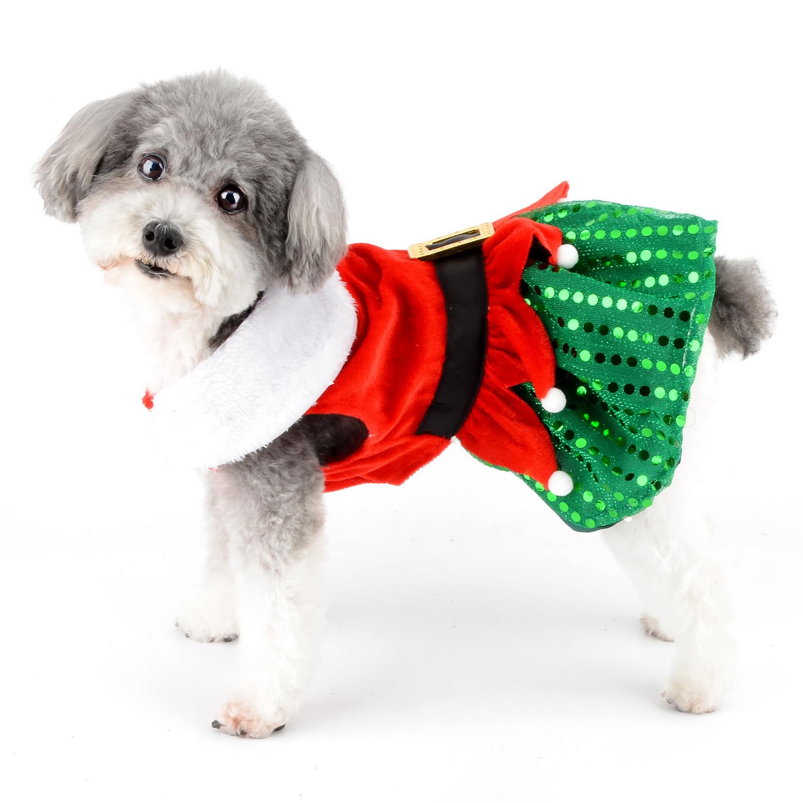 white christmas dresses Christmas Santa Claus Funny Costume for pets – Loopo Shop main image 0
