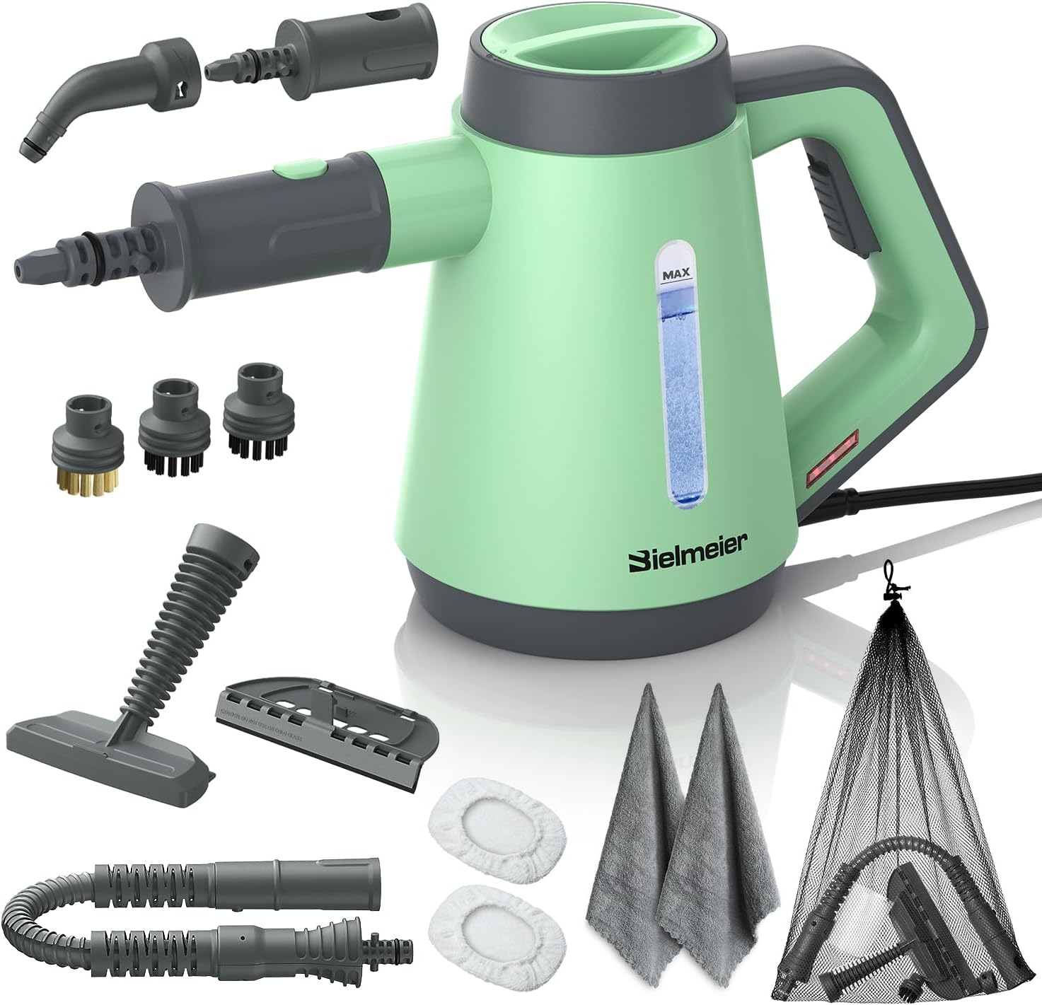 Handheld Pressurized Steam Cleaner – 15s Quick Start, Multi-Functional for Home, Kitchen, Bathroom, 8 Attachments, Chemical-Free, Safe & Efficient Cleaning Solution