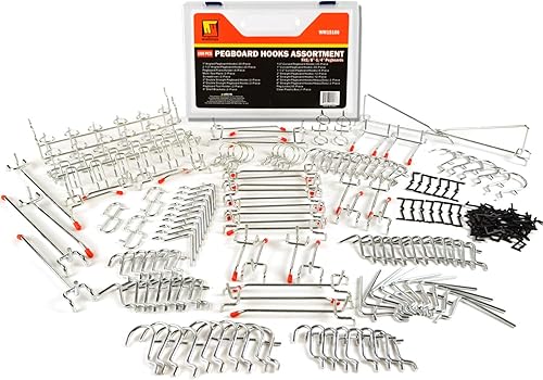 Wellmax Juego de ganchos para tablero de clavijas de 188 piezas, juego de ganchos para tablero de clavijas de alta resistencia, perfecto para