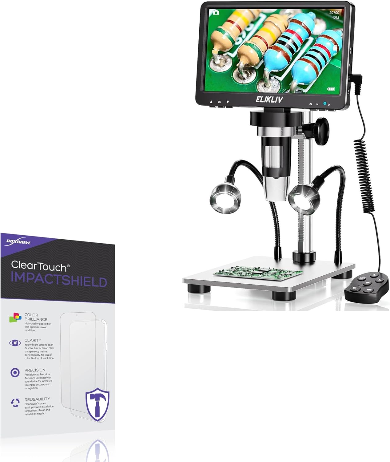 BoxWave Screen Protector Compatible with Elikliv EDM9 Digital Microscope (7 in) - ClearTouch ImpactShield (2-Pack), Impenetrable Screen Protector Flexible Film
