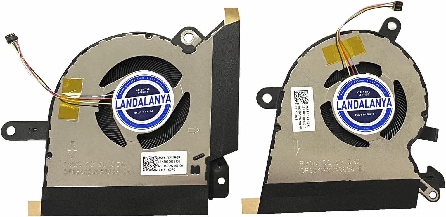 Replacement CPU & GPU Cooling Fan for ASUS ROG Flow X13 Series, 5V 0.5A, 2.5W, Air Cooling, 2-Pin DC, Laptop Cooler
