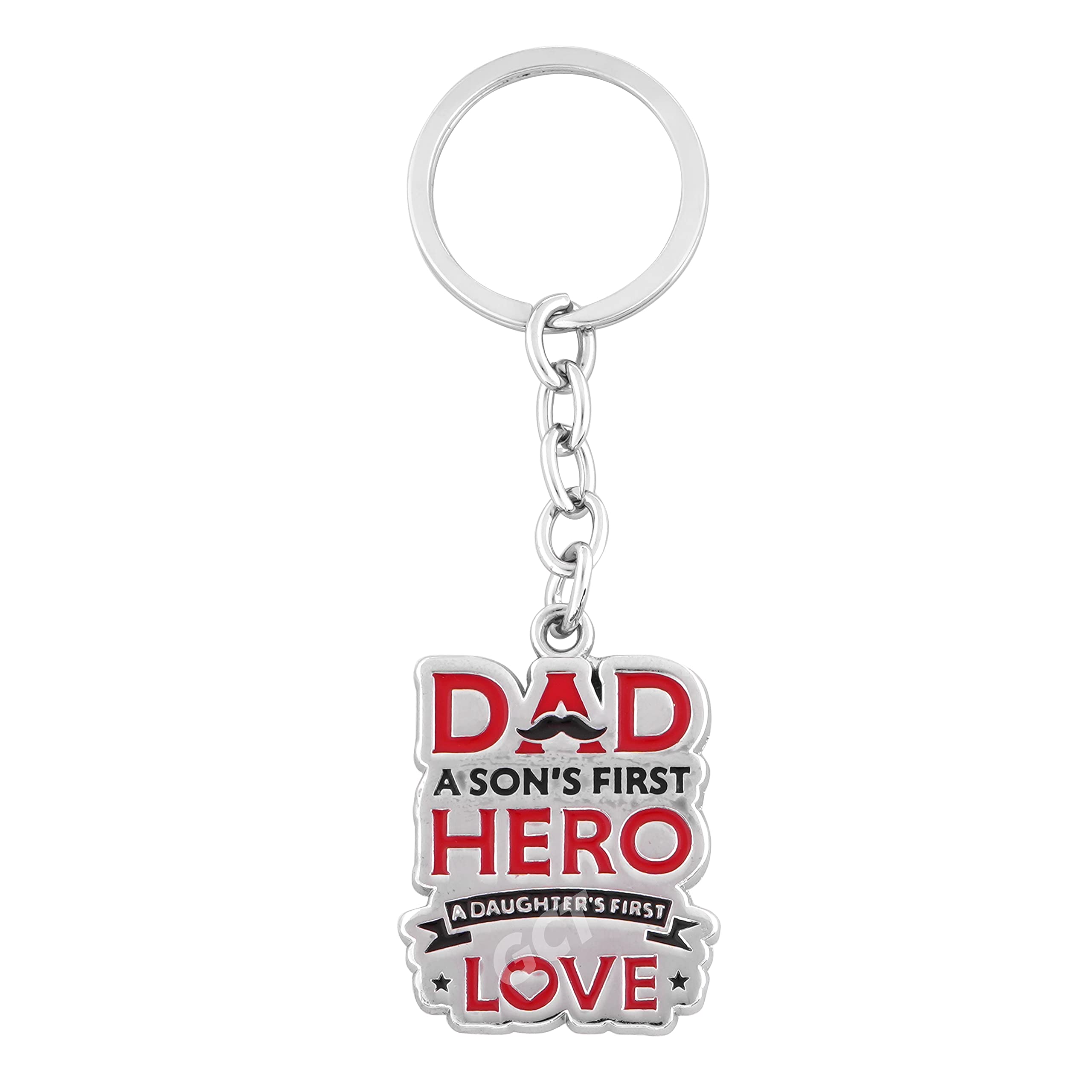 GCT DAD A Son's First Hero A Daughter's First Love | Papa Father's Day Gift (KC-2) Silver Metal Keychain-picture-11