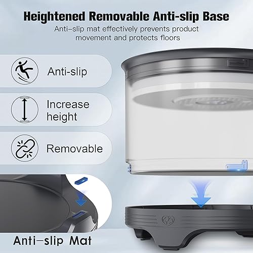 Miniatura 4 de UPSKY Cuenco de agua para perros de 5.5 L, gran capacidad de 186 onzas, sin derrames, antideslizante, comedero lento para mascotas para bebedores