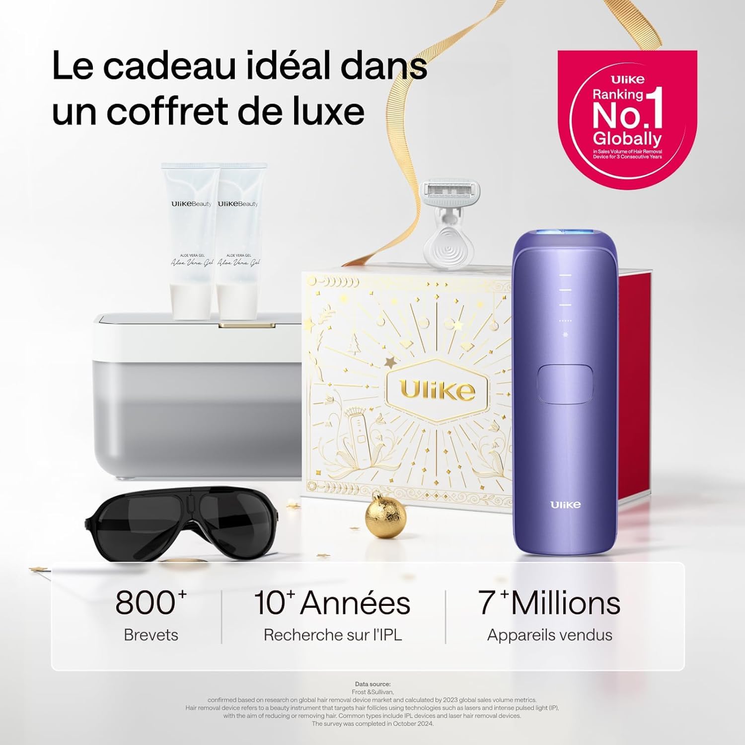 Épilateur à Lumière Pulsée Ulike Air 3 Deluxe, Sans Douleur Alternative au Laser, Convient aux Peaux Sensibles, 4 accessoires pour le corps, le visage, le maillot et les aisselles