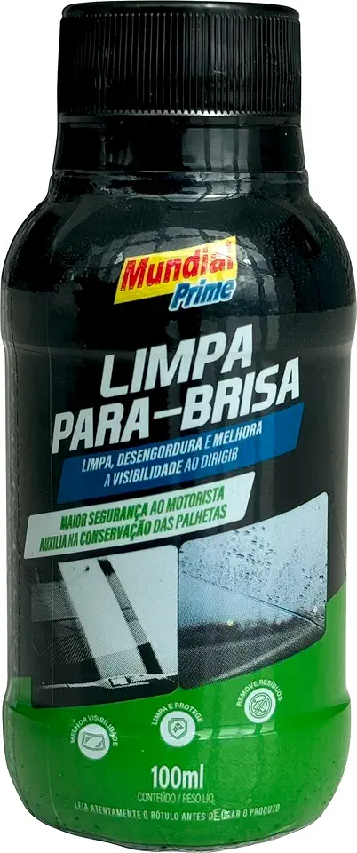 Limpa Parabrisa 100 ml Mundial Prime – Limpeza Eficiente de Vidros Automotivos