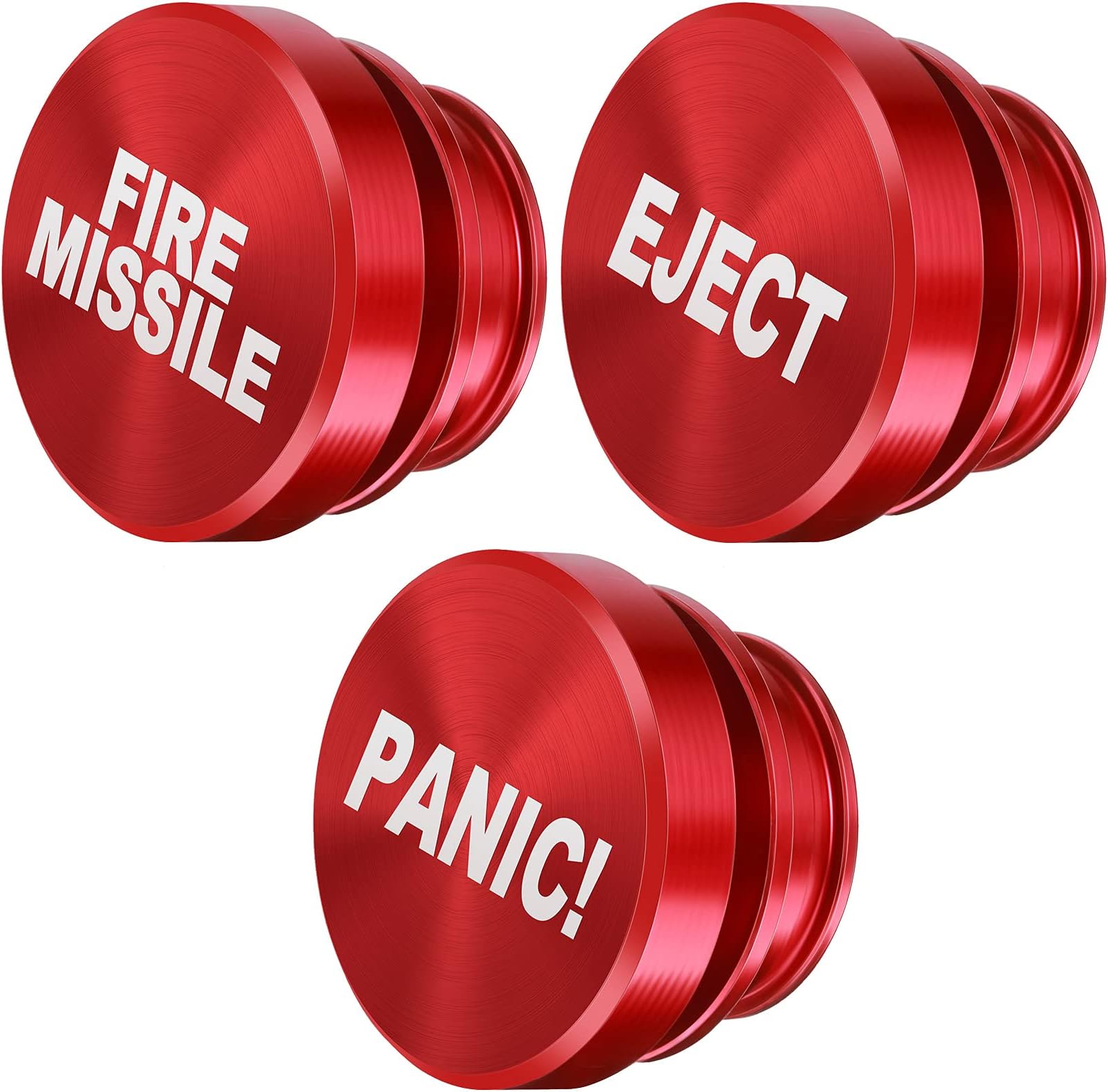 Frienda 3 Pieces Aluminum Dustproof Plug Billet Button Plugs 12-Volt Replacement Accessories Anodized Aluminum Car Decoration Compatible with Most Vehicles Auto Car (Red)