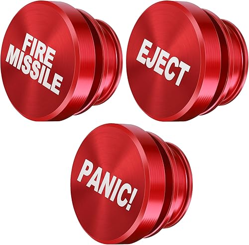 3 piezas de aluminio a prueba de polvo Tapón de botón de 12 voltios accesorios de repuesto de aluminio anodizado decoración de coche compatible con