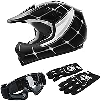 Vista 23 de TCT-MOTORPARTS DOT - Casco de motocross para niños y jóvenes, casco de cara completa para motocross, ATV, todoterreno, casco de cuatro ruedas