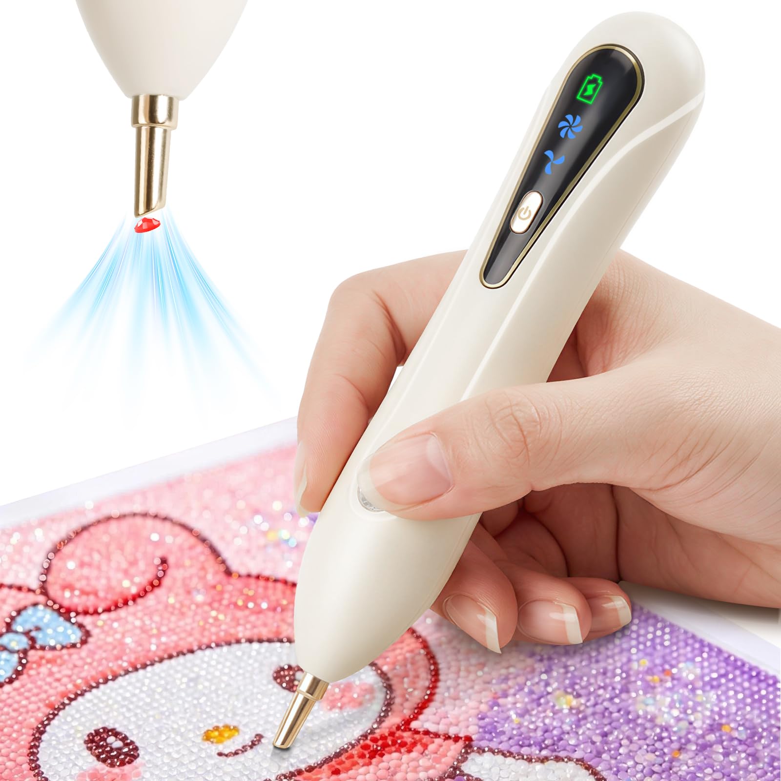 Electric Diamond Art Vacuum Pen Kits for Adults, Rechargeable Cordless Artdot Pen Diamond Painting Accessories and Tools