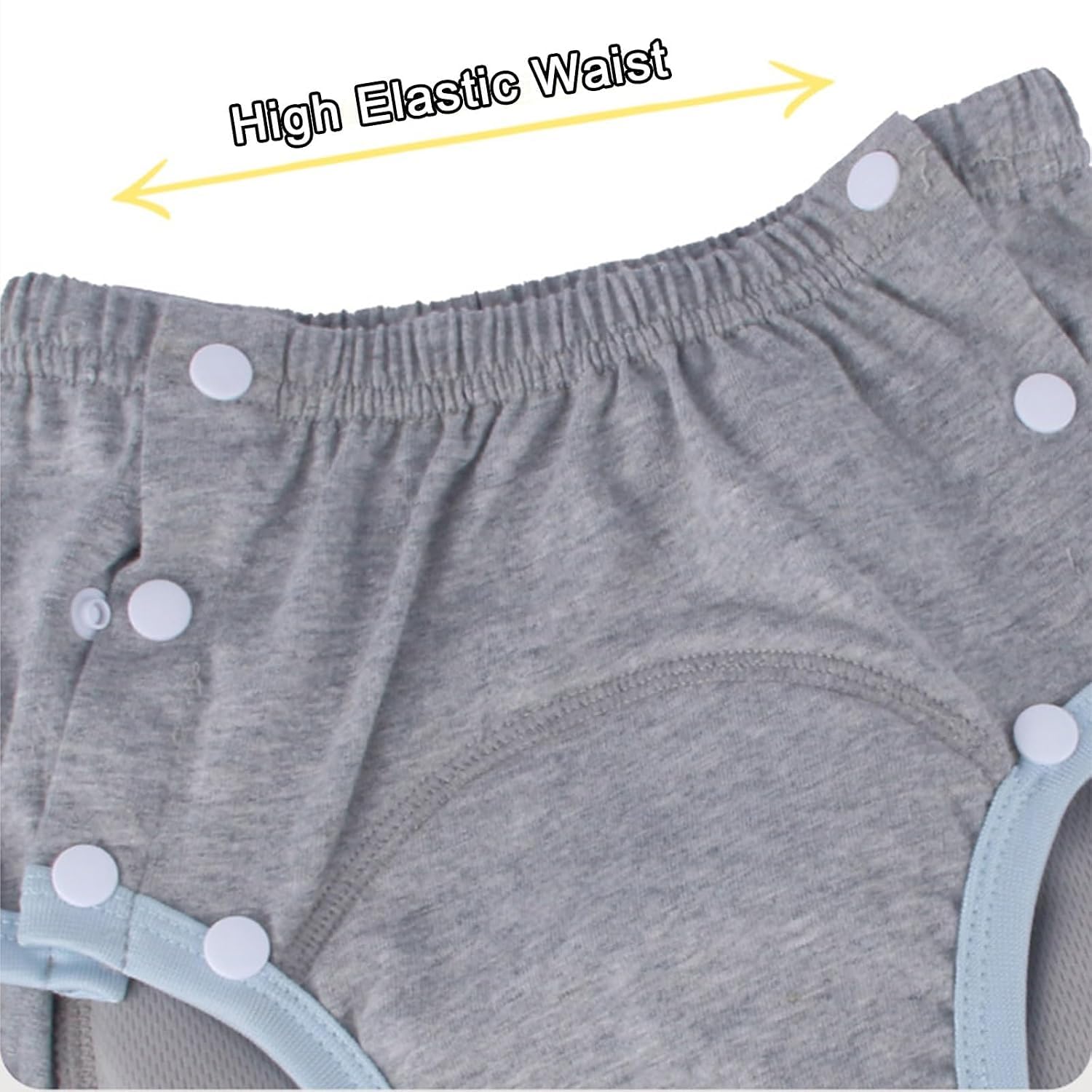 Culottes dincontinence en Coton Femmes Adultes, sous-vêtements Anti-fuites réutilisables avec Boutons-Pression, Couches lavables Ajustables Personnes âgées et handicapées, Lot de 3, Taille (Medium)