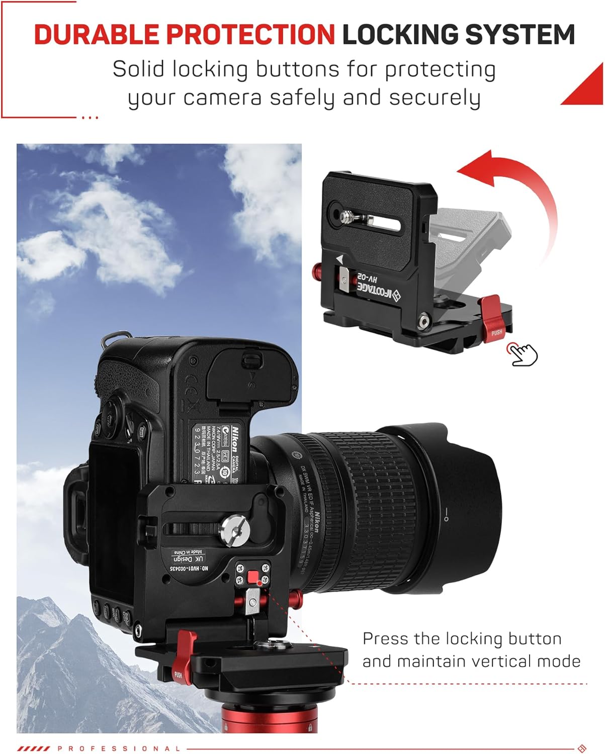 IFOOTAGE DSLR Camera Vertical Horizontal Switching Plate, HV-02 Quick Release Plate Horizontal and Vertical Conversion Board, Enhanced Version of HV-01, Perfect for SLR and Digital Cameras