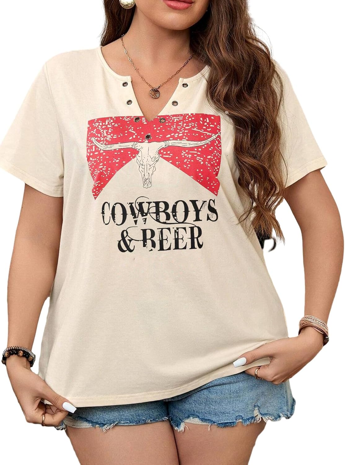 Women's Plus Size Tops Cowgirl Country Outfits Cowboy Shirts Western Graphic T-Shirts - Image 3