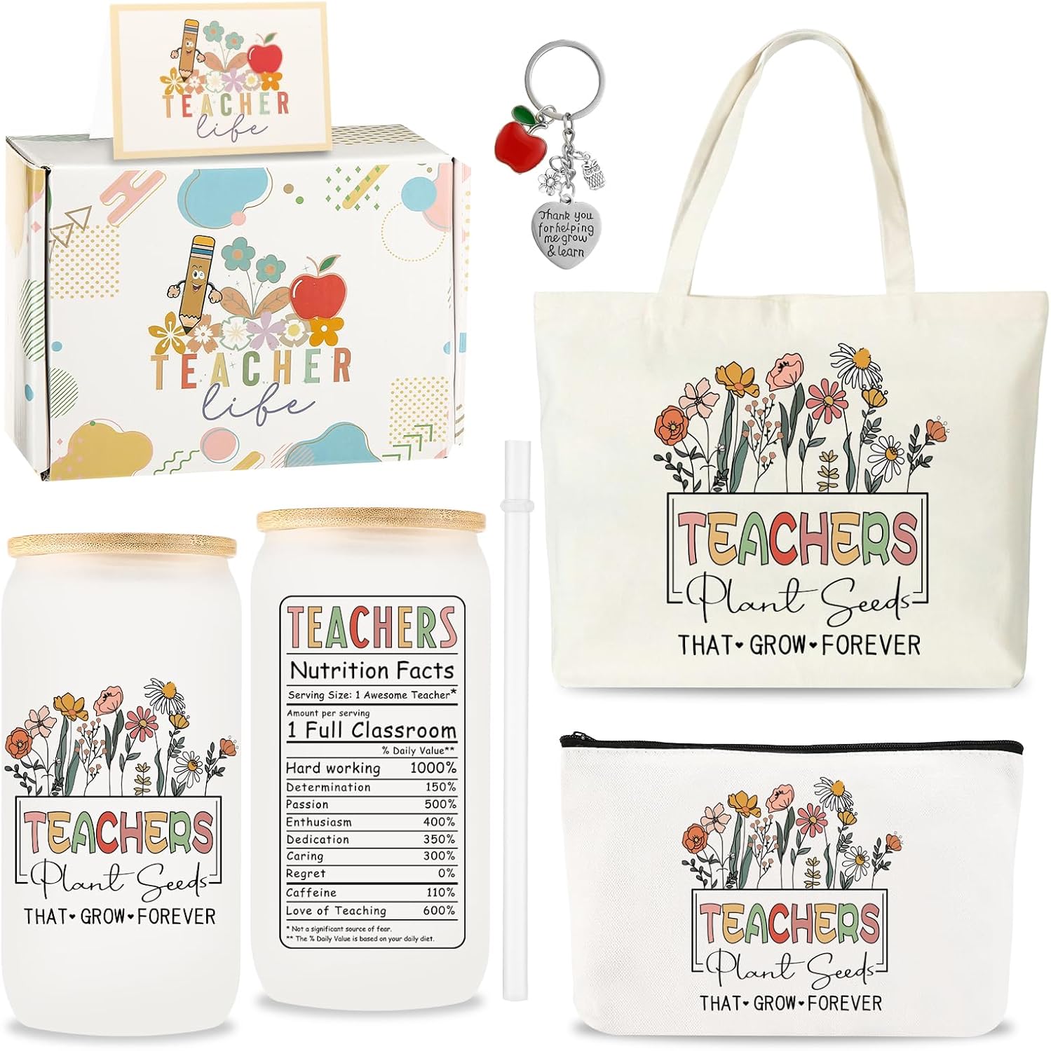 Teacher Appreciation Gift 20oz Teacher Tumbler Teachers Gifts for Women Unique Gifts from Students Thank You Basket Box for Teachers Day/Retirement/Christmas/End of The Year