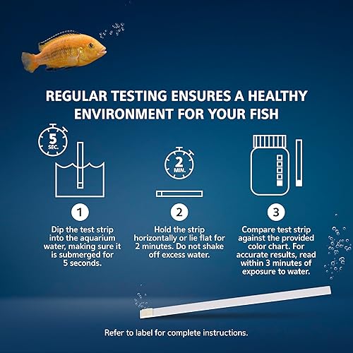 Miniatura 7 de Aqueon Tiras de prueba de amoníaco para acuario, 50 unidades