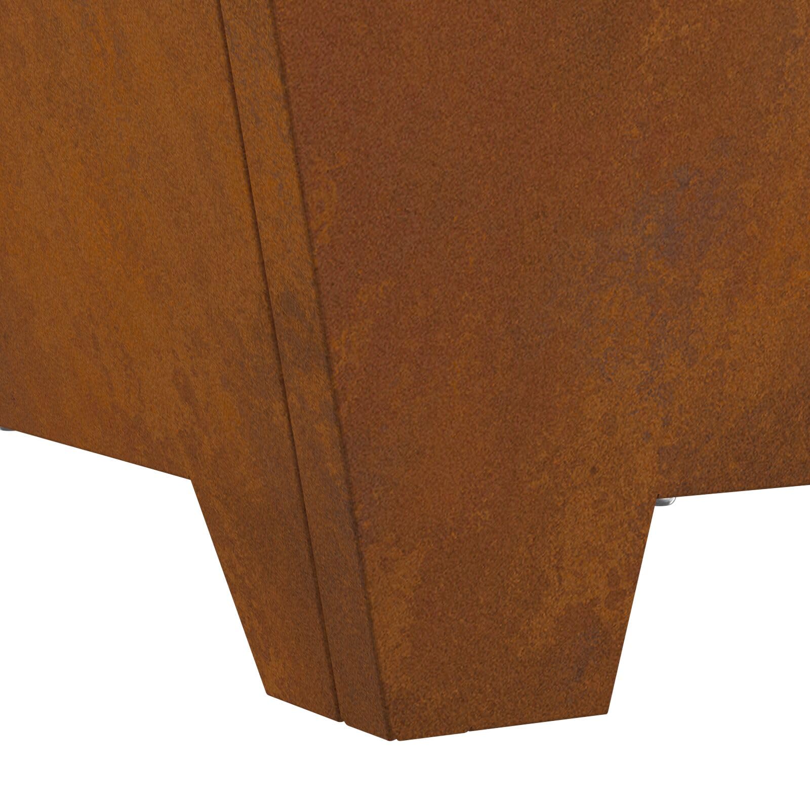 Gecheer Focolare Quadrato, Riscaldamento Esterno Portatile 60 x 60 x 30 cm in Acciaio Corten per Riunioni all'Aperto, Barbecue e Serate con Amici e Famiglia