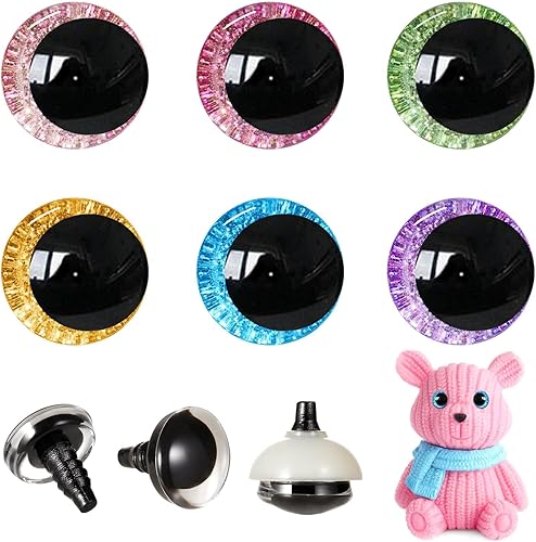 MUCUNNIA 60 ojos de seguridad con purpurina de 0.709 in