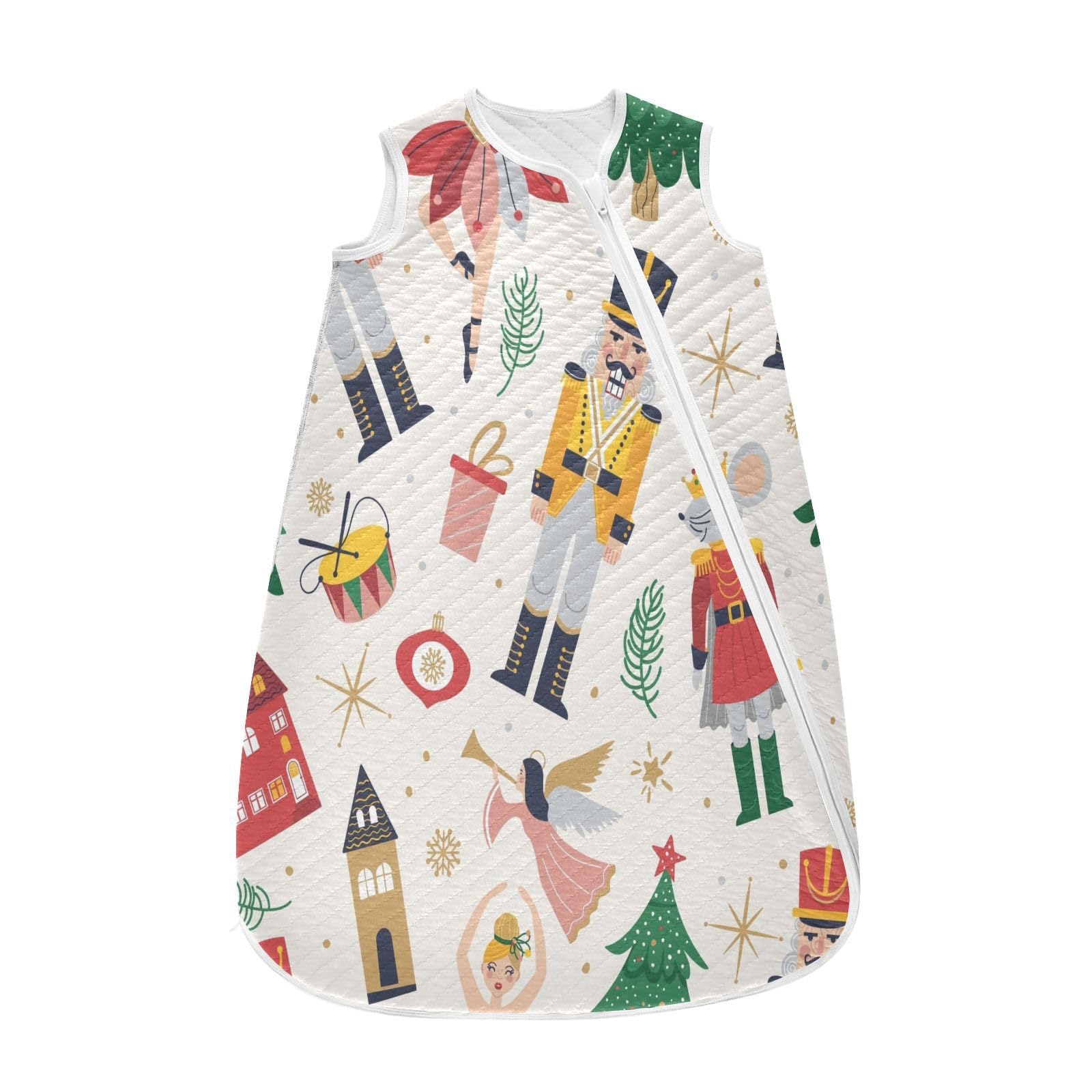 Kigai Christmas Nutcrackers Baby Sleep Sack Wearable Blanket Sleeping Bag 2-Way Zipper Soft Swaddle Transition Sack
