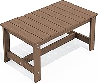 Vista 26 de SERWALL Mesa de Café para Exterior, Mesa de Patio de HDPE para Exteriores, Gris