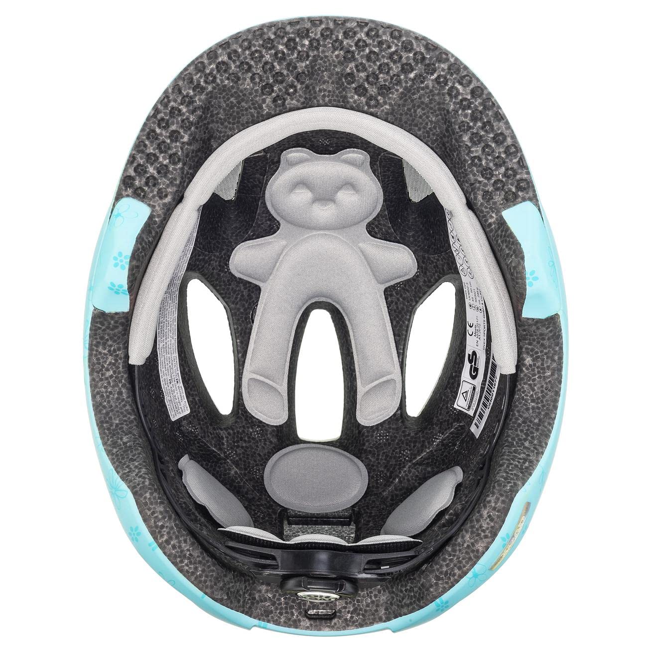uvex oyo style - lekki kask rowerowy dla dzieci - indywidualna regulacja wielkości - możliwość zainstalowania światła LED - flowers cyan matt - 50-54 cm