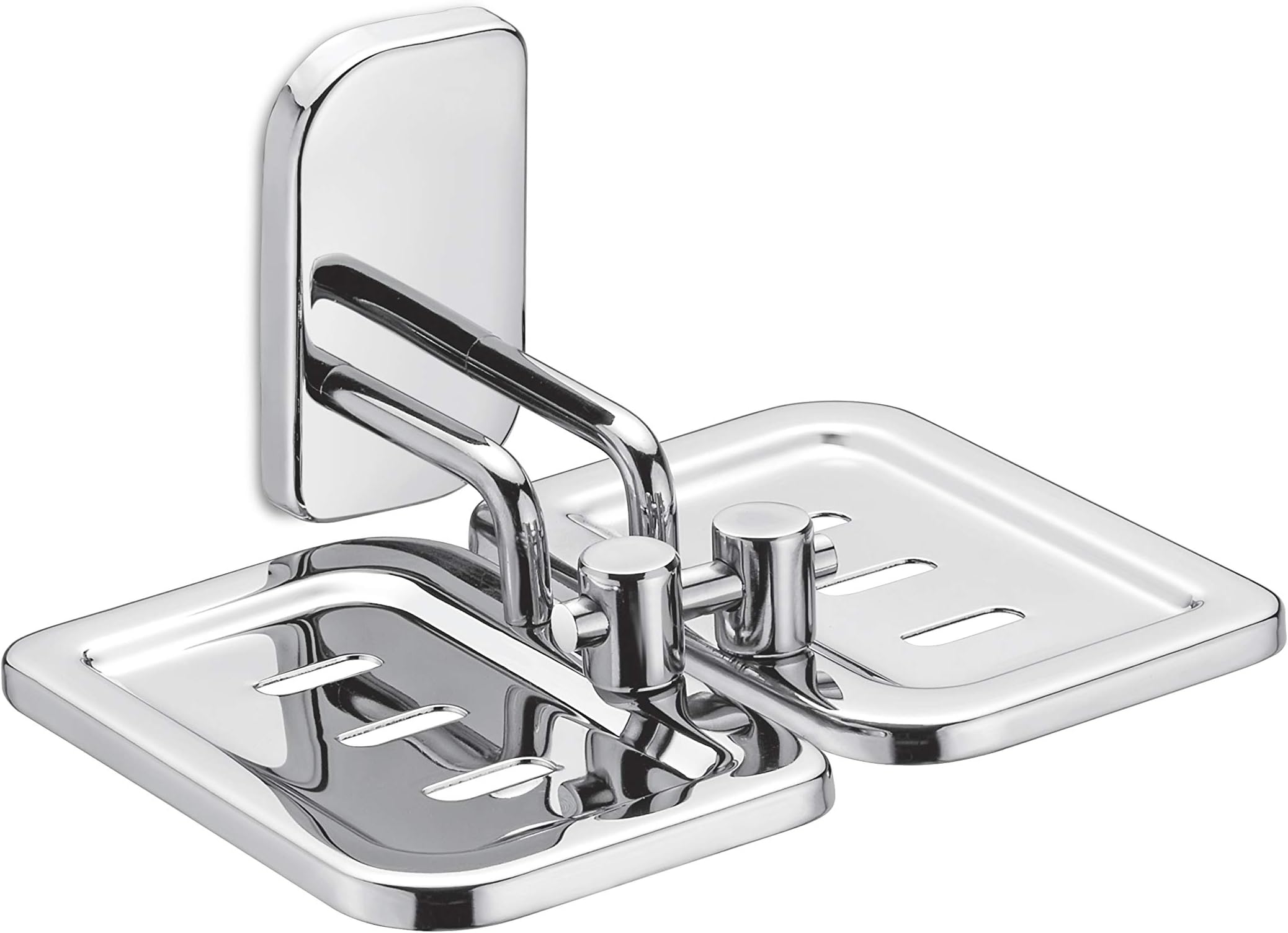 Dazzle Double Soap Dish-Soap Stand,Stainless Steel,Chorme (Silverish)
