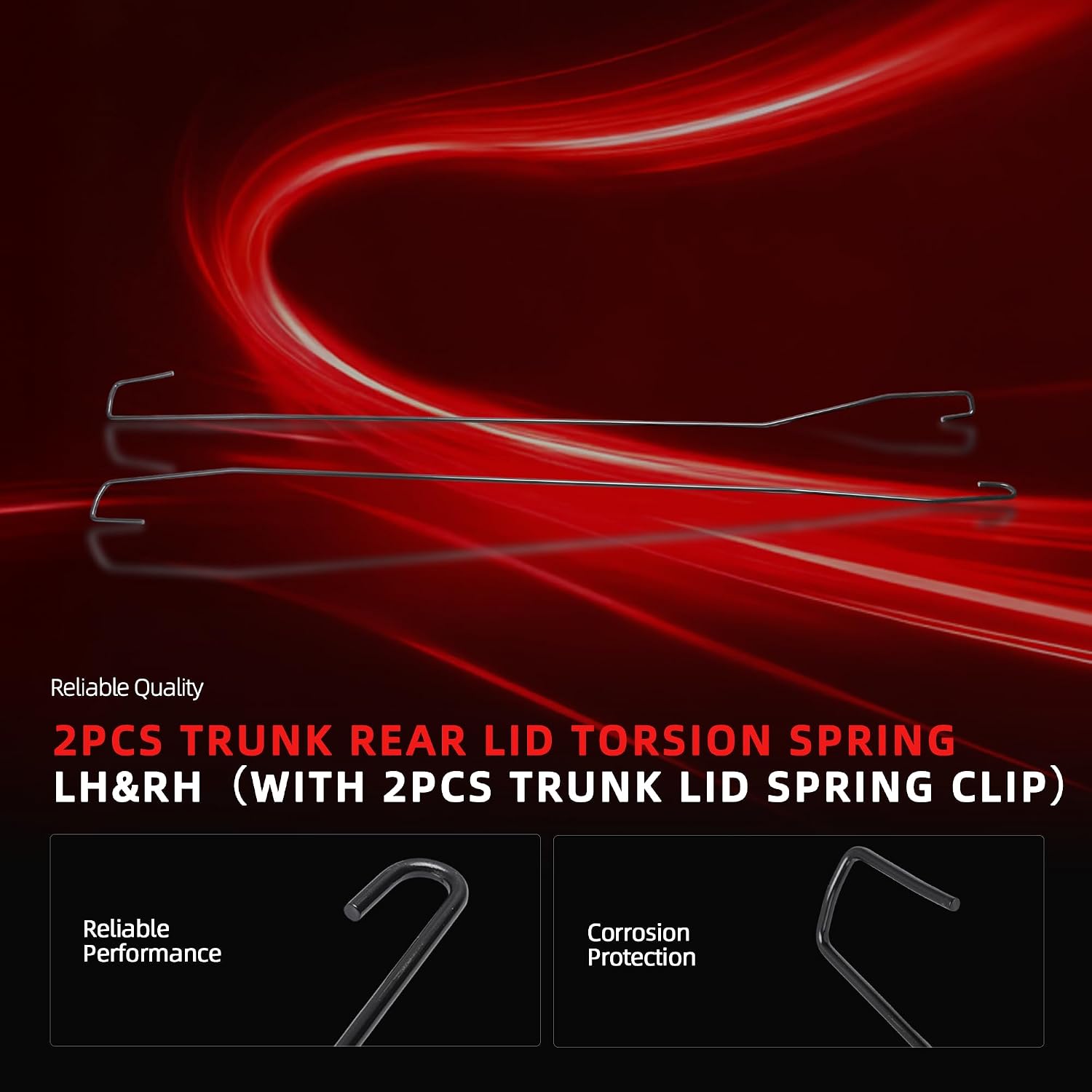 Trunk Rear Lid Torsion Spring for Honda Accord 3.5L 2008-2010, for Honda Accord 2.4L 2010-2012, 2PCS LH&RH with Clips, Trunk Opener Spring OE 74872TA0A00 74873TA0003