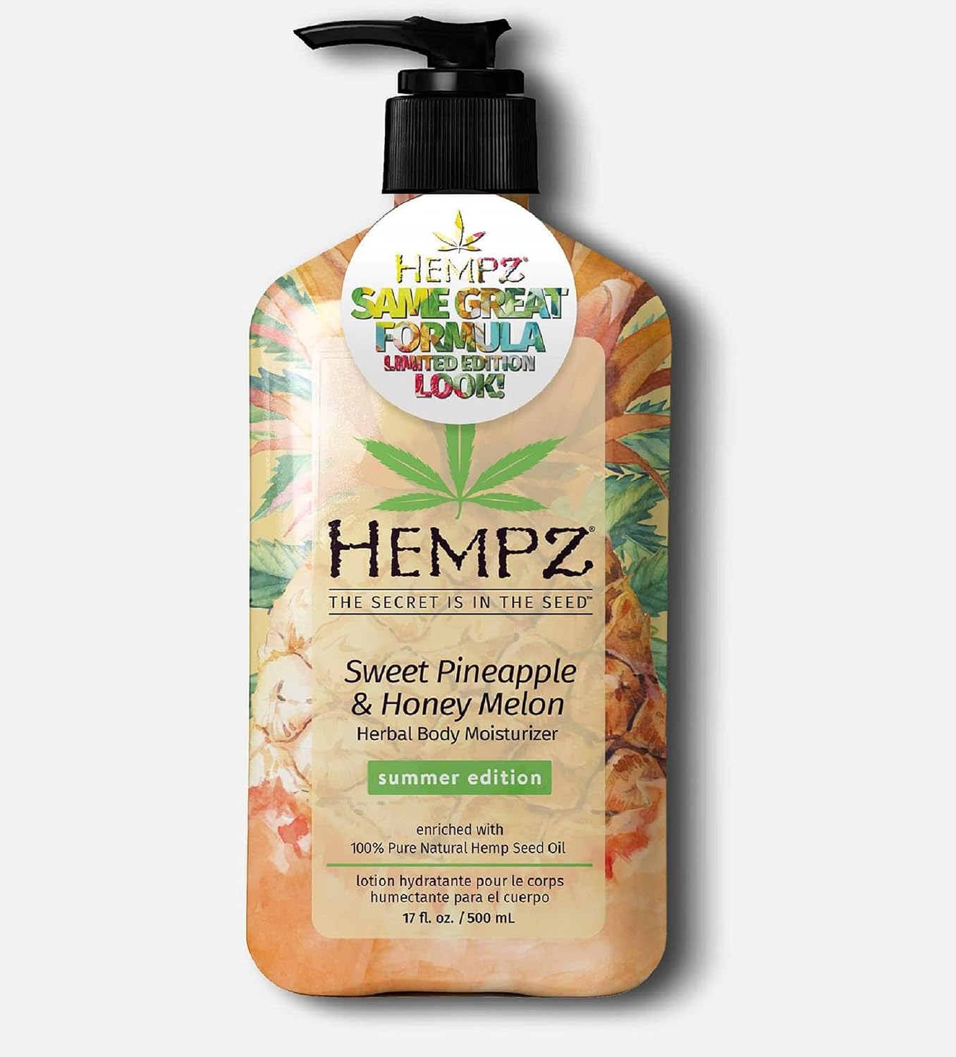 Hempz Summer Edition Sweet Pineapple & Honey Melon Herbal Body Lotion 17 ounces