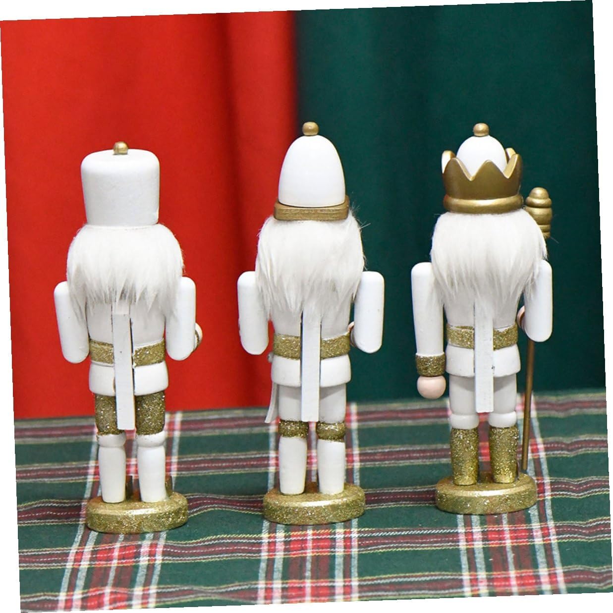 Abaodam Christmas Nutcracker Decorations 3pcs Wooden Nutcracker Soldier Set Christmas Home Decoration Tabletop Holiday Ornament