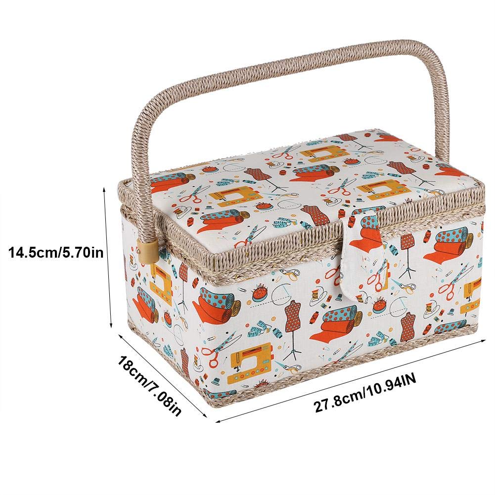Zoternen Nähkorb Premium Nähkästchen, Nähzubehör, Aufbewahrungsbox, Nähset mit Griff für Zuhause und Reisen, 27,8 x 18 x 14,5 cm