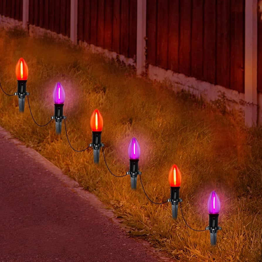 NICENESS SPOOKY（Limited）LIME x ORANGE Halloween Pathway Lights - C7 Orange / Purple Smooth